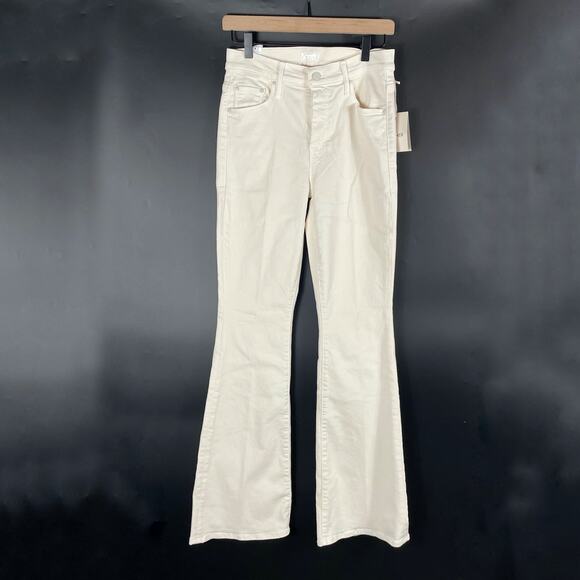 MOTHER Flare & Wide Leg Jeans in Cream - Picture 4 of 13